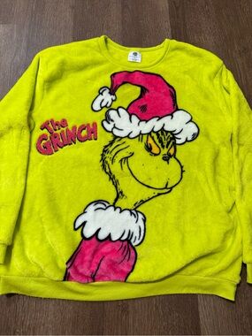 The Grinch Fuzzy Green Sweater Size Xtra Large